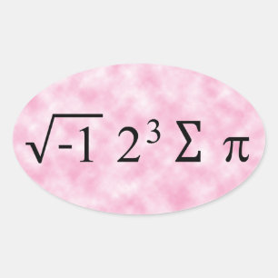 i 8 sum pi Black Text on Pink Oval Sticker