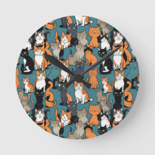 I Absolutely Love Cats Round Clock