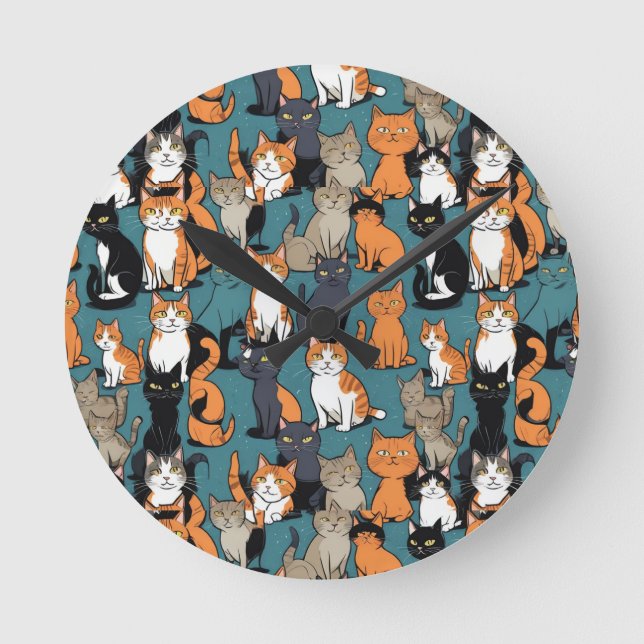 I Absolutely Love Cats Round Clock (Front)
