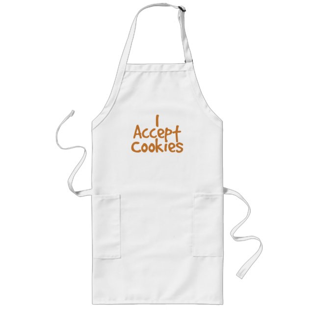 I Accept Cookies  Long Apron (Front)