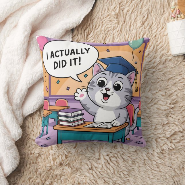 I Actually Did It  Throw Pillow (Blanket)