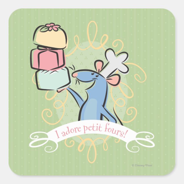 I adore petit fours! square sticker (Front)