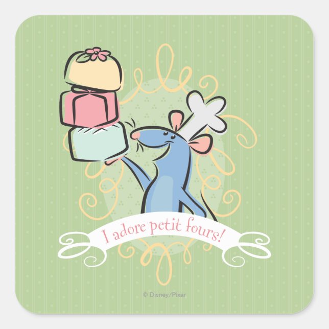 I adore petit fours! square sticker (Front)