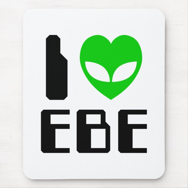 I Alien Heart EBE Mouse Pad (Front)
