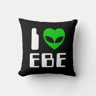 I Alien Heart EBE Throw Pillow