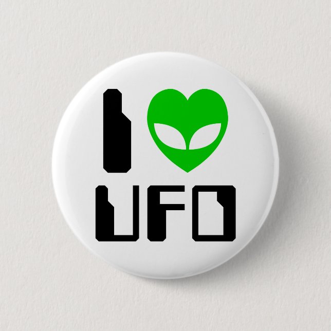 I Alien Heart UFO 2 Inch Round Button (Front)