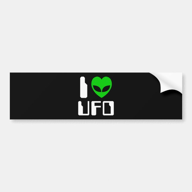 I Alien Heart UFO Bumper Sticker (Front)