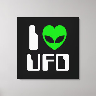 I Alien Heart UFO Canvas Print