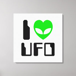 I Alien Heart UFO Canvas Print
