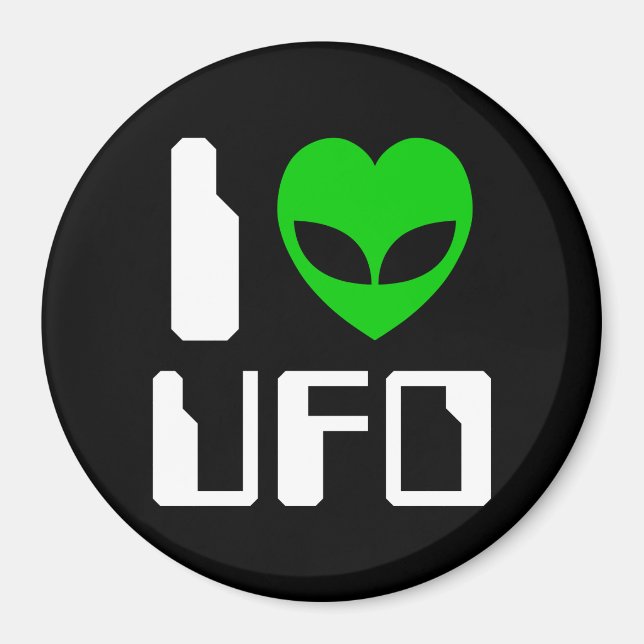 I Alien Heart UFO Magnet (Front)