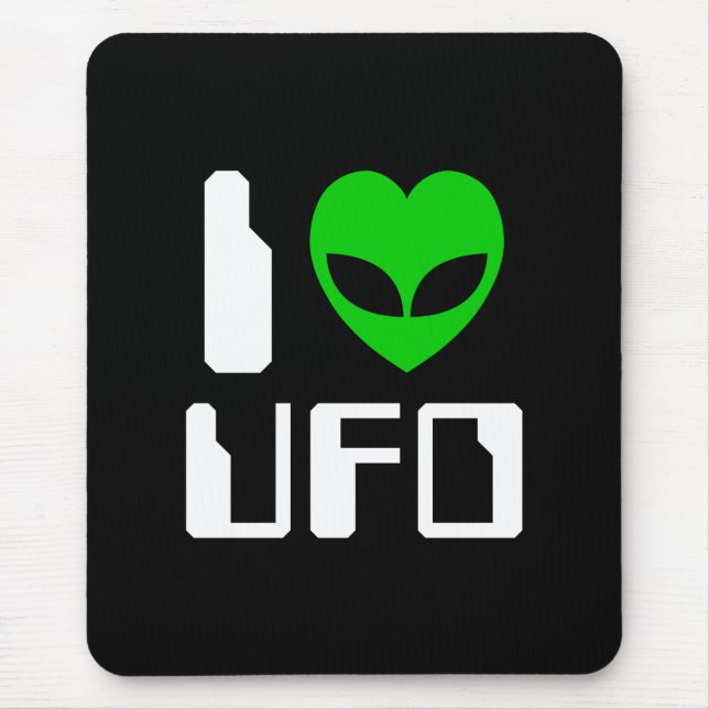 I Alien Heart UFO Mouse Pad (Front)