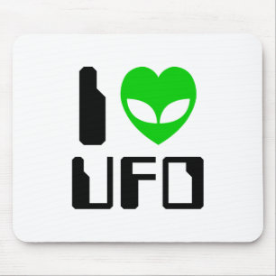 I Alien Heart UFO Mouse Pad