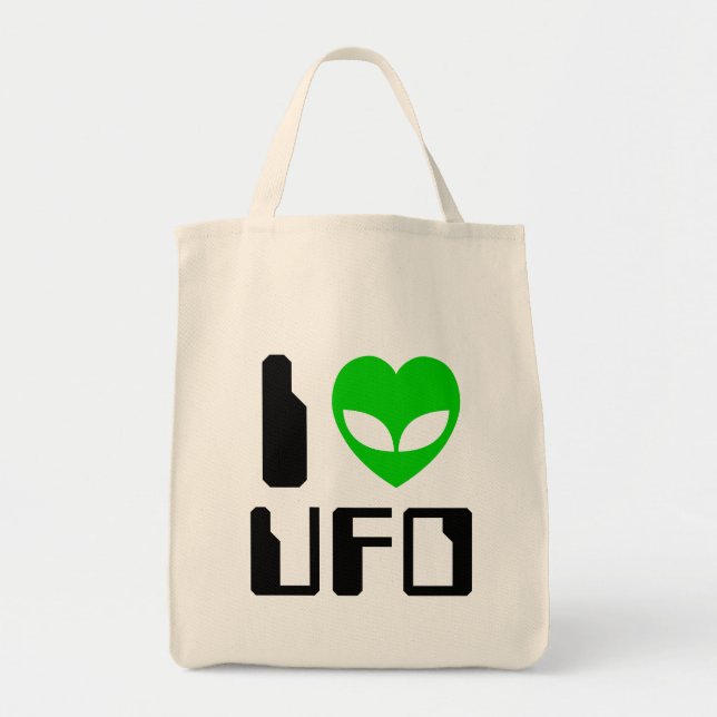 I Alien Heart UFO Tote Bag (Front)