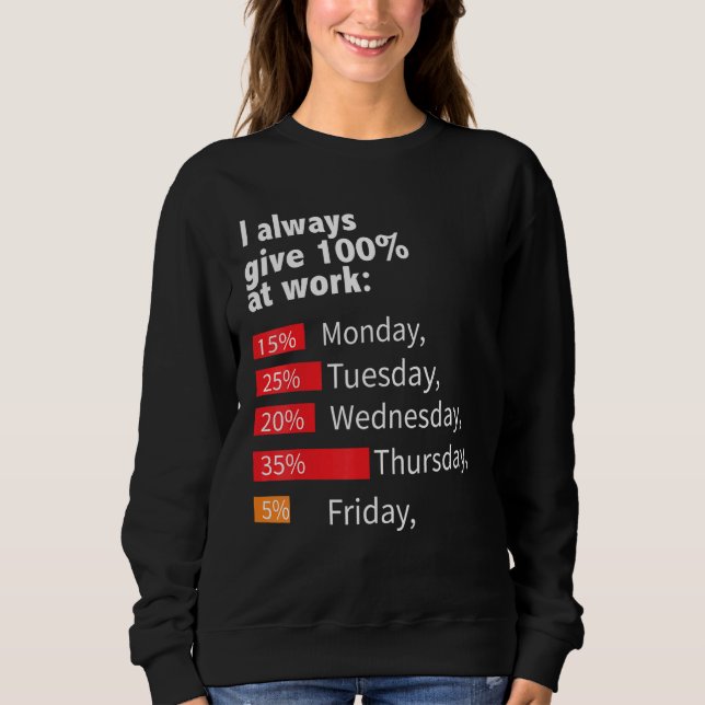 I Always Give 100 At Work Labour Day Sweatshirt (Front)