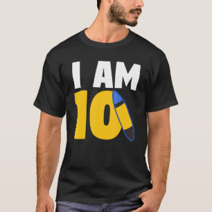 I Am 10 Surfboard Tenth Birthday Surfboard T-Shirt