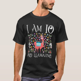 I am 10 Years Old Llama Happy 10th Birthday Girl O T-Shirt