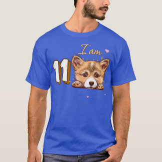 I am 11 Corgi Gift for 11th Birthday fan gift  T-Shirt