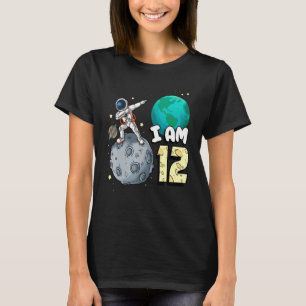 I Am 12 Space Astronaut Kid Moon Walker 12th Birth T-Shirt