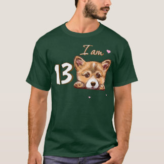 I am 13 Corgi Gift for 13th Birthday fan gift T-Shirt