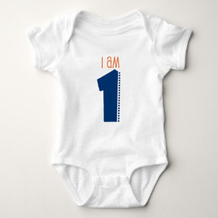"I Am 1" 1st birthday Baby Bodysuit