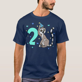 I am 2 with lemur kids birthday 2 years old T-Shirt