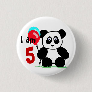 I am 5 anniversary 1 inch round button