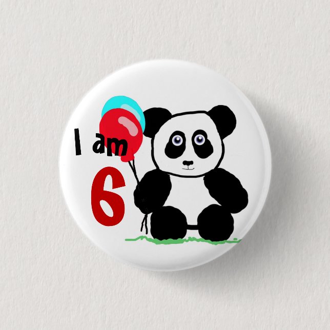 I Am 6 – Fun 6th Birthday Design for Kids 1 Inch Round Button (Front)
