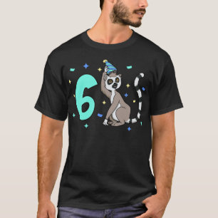 I am 6 with lemur kids birthday 6 years old T-Shirt