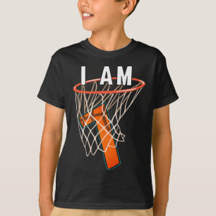 I Am 7 Basketball Themed 7th Birthday Party Celebr T-Shirt