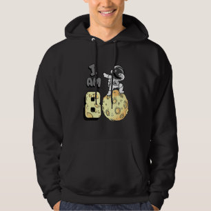 I Am 8 Space Astronaut Kid Moon Walker 8th Birthda Hoodie