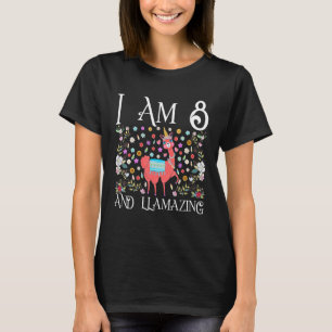 I am 8 Years Old Llama Happy 8th Birthday Girl Out T-Shirt