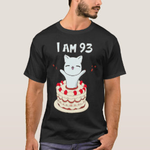 I am 93 Cute cat kitten with birthday cake T-Shirt
