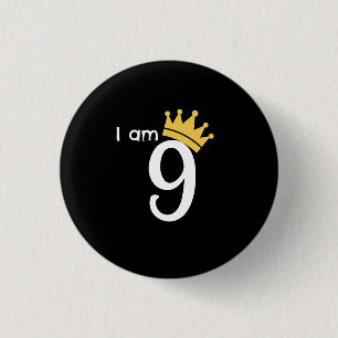 I Am 9 Custom Age & Photo Birthday T-Shirt 1 Inch Round Button