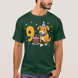 I am 9 with dog kids birthday 9 years old T-Shirt