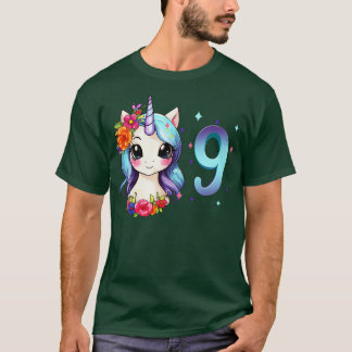 I am 9 with unicorn girl birthday 9 years old 1 T-Shirt