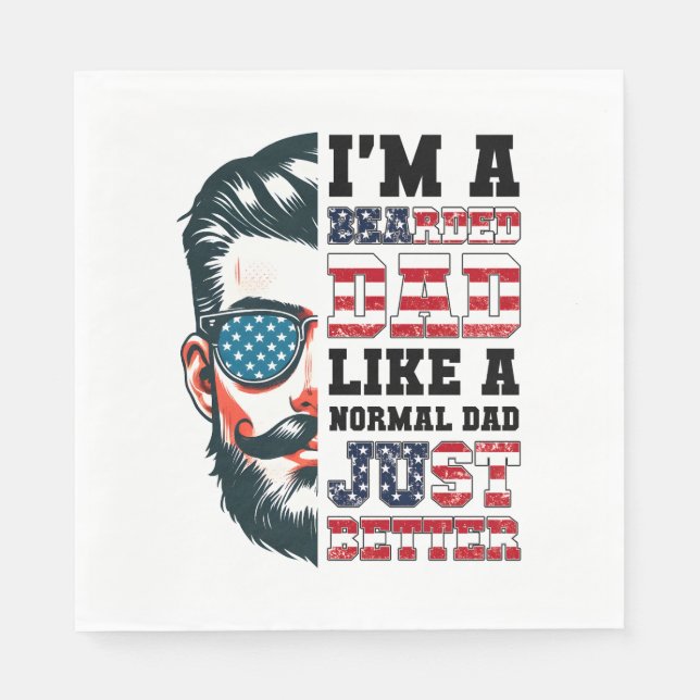 I Am A Bearded Dad Napkin (Front)