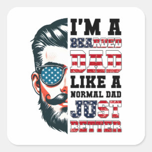 I Am A Bearded Dad Square Sticker