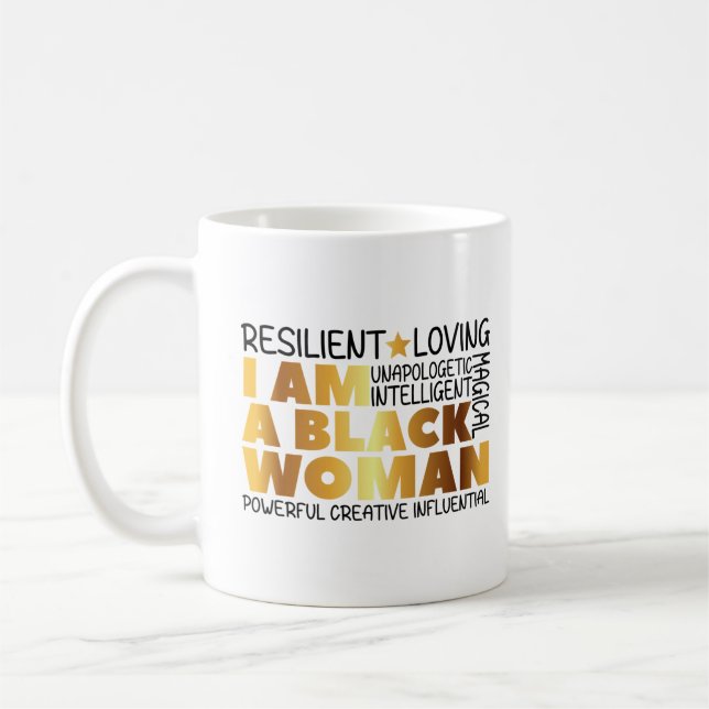 I Am a Black, Black History Coffee Mug (Left)