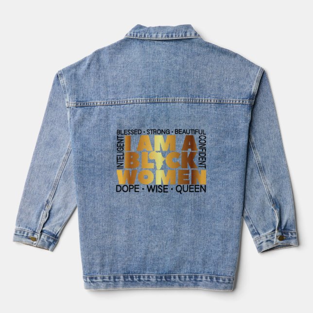 I Am a Black, Black History Denim Jacket (Back)