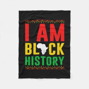 I Am A Black History - Black History Month Sticker Fleece Blanket
