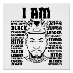 I Am A Black King Christian Men Father Dad Son Poster