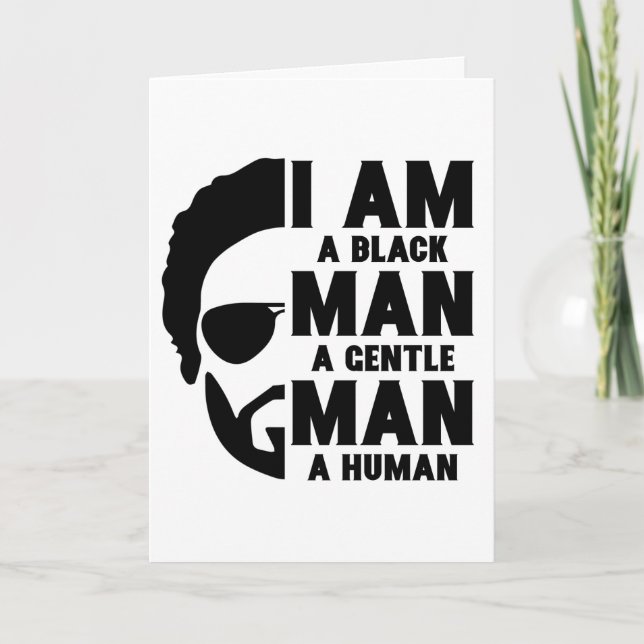 I Am A Black Man Afro Beard Customizable Card (Front)