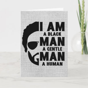 I Am A Black Man Afro Beard Grey Customizable Card