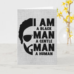 I Am A Black Man Afro Beard Grey Father's Day Card