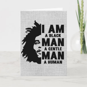 I Am A Black Man Afro Dreads Grey Customizable Card