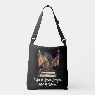 I Am A Book Dragon Not A Worm Reading Fantasy Nerd Crossbody Bag