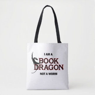 I am a Book Dragon, not a Worm Tote Bag