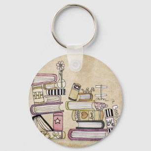 i am a bookworm keychain