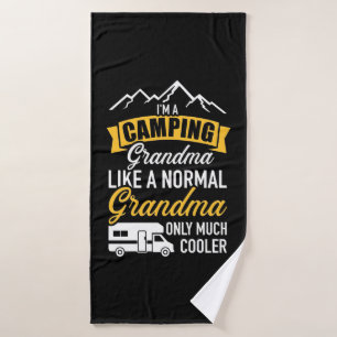 I Am A Camping Grandma Bath Towel