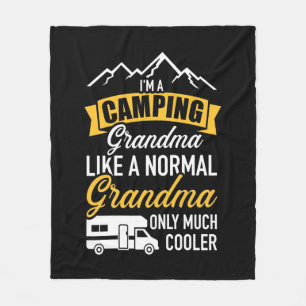 I Am A Camping Grandma Fleece Blanket